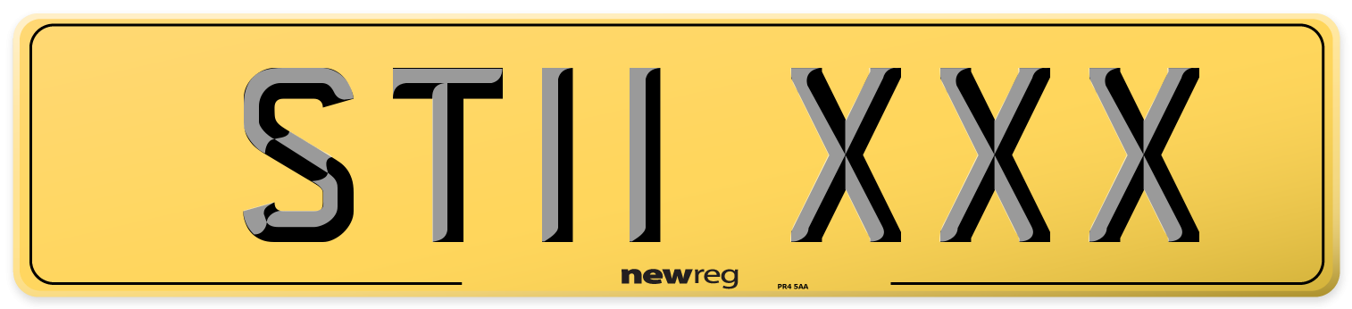 ST11 XXX Rear Number Plate