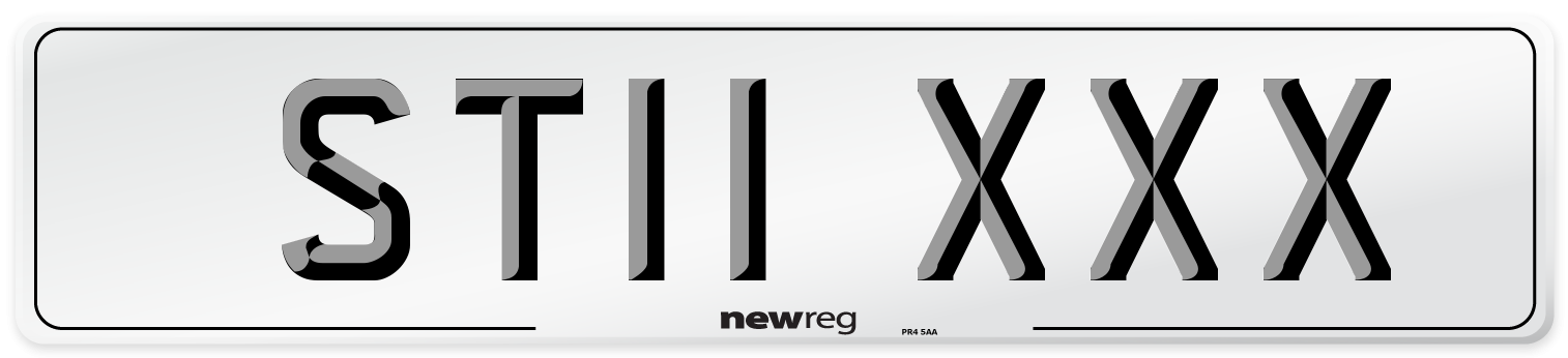 ST11 XXX Front Number Plate
