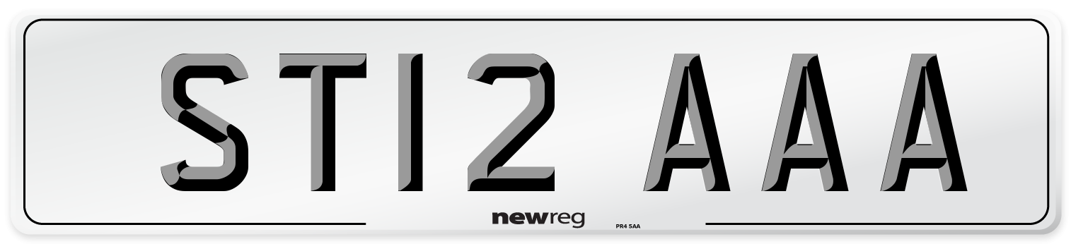 ST12 AAA Front Number Plate