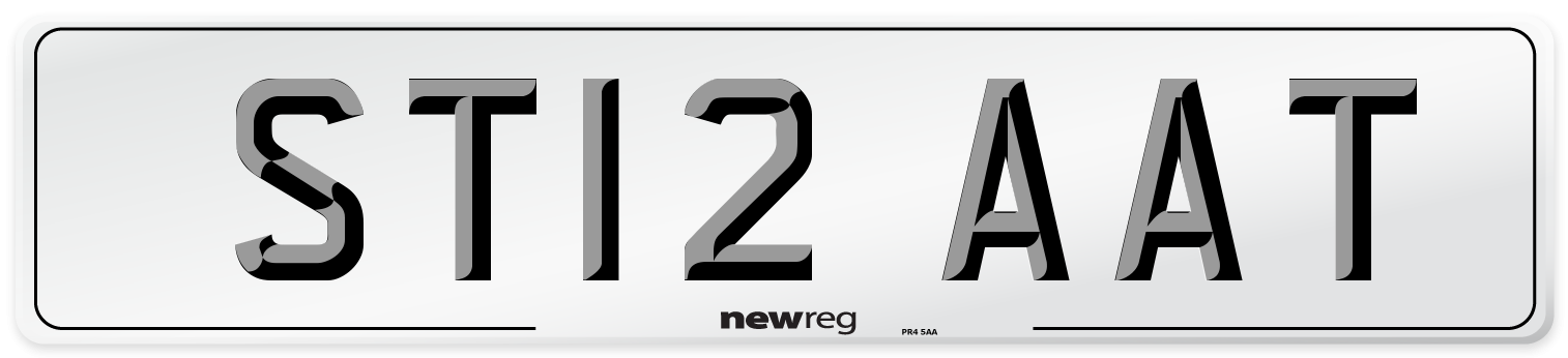 ST12 AAT Front Number Plate