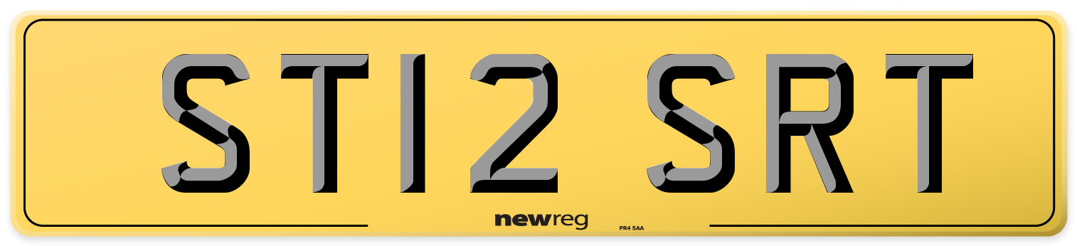 ST12 SRT Rear Number Plate