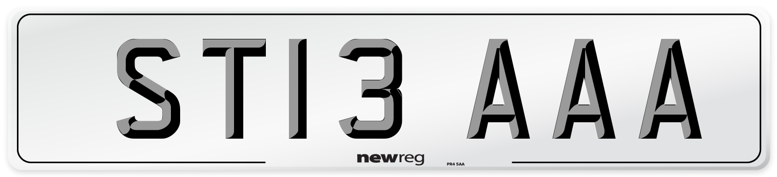 ST13 AAA Front Number Plate