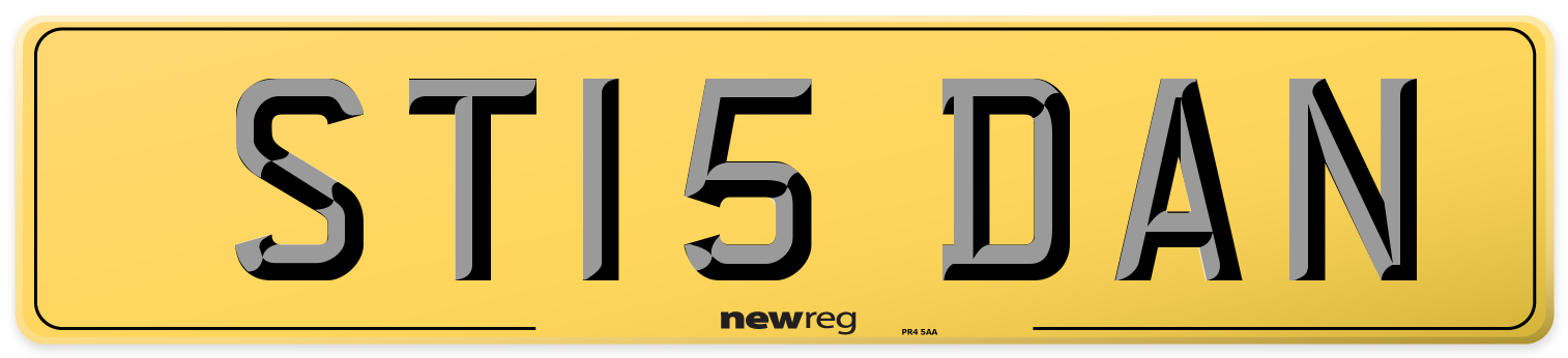 ST15 DAN Rear Number Plate