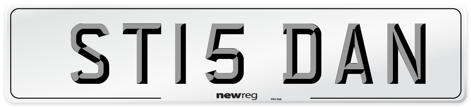 ST15 DAN Front Number Plate