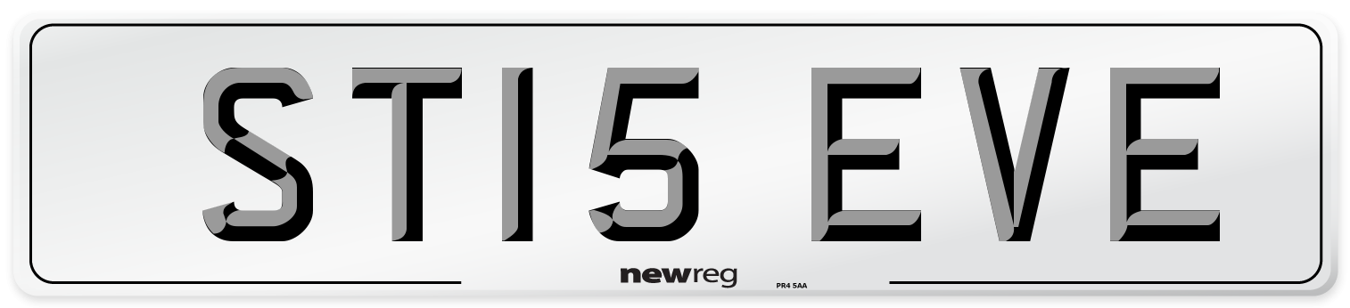 ST15 EVE Front Number Plate