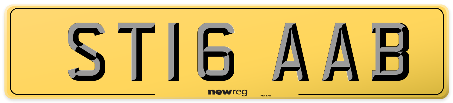ST16 AAB Rear Number Plate