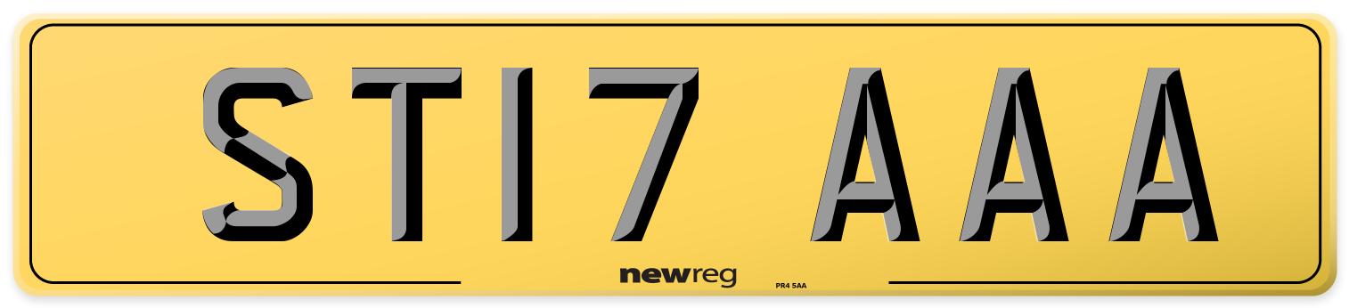 ST17 AAA Rear Number Plate