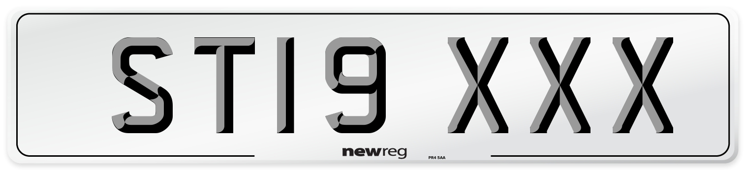 ST19 XXX Front Number Plate