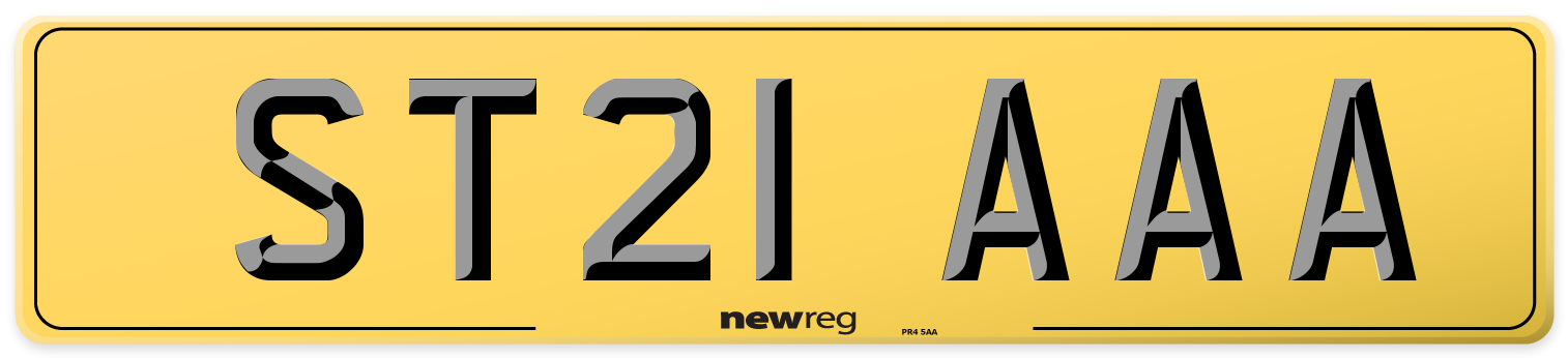 ST21 AAA Rear Number Plate