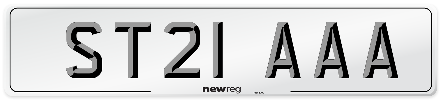 ST21 AAA Front Number Plate