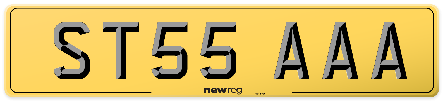 ST55 AAA Rear Number Plate