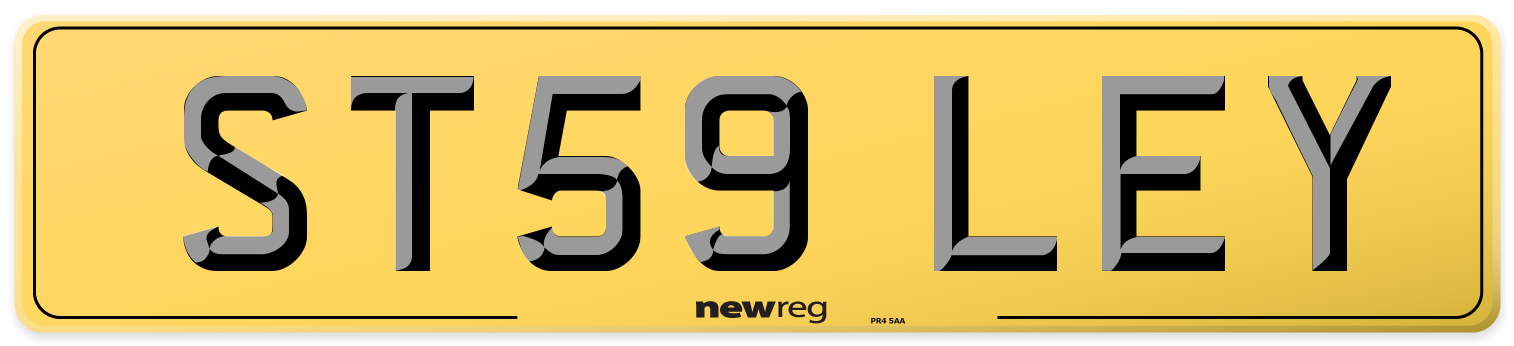 ST59 LEY Rear Number Plate