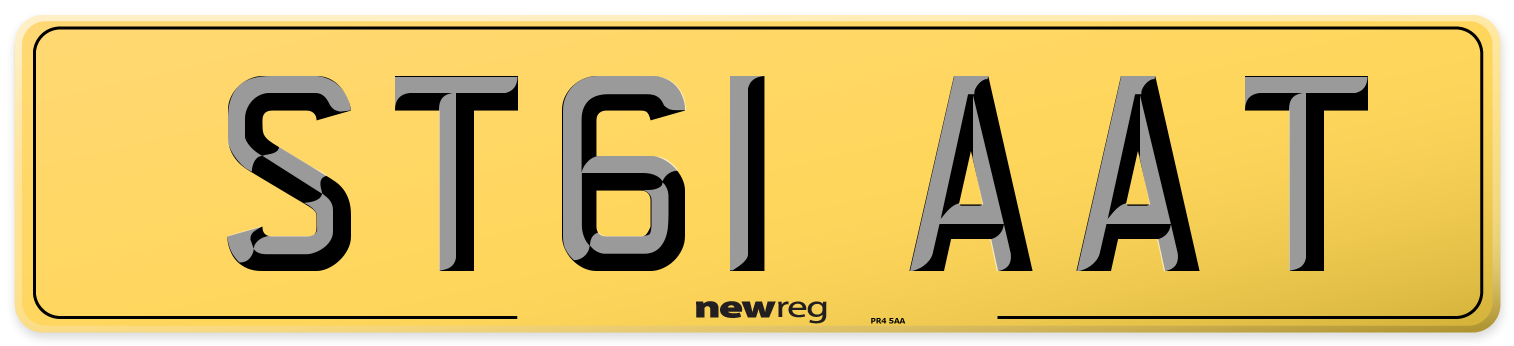 ST61 AAT Rear Number Plate