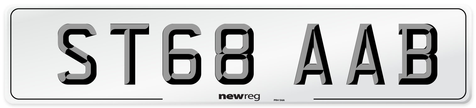 ST68 AAB Front Number Plate