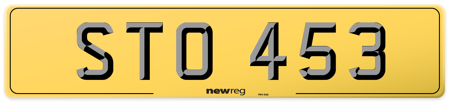 STO 453 Rear Number Plate