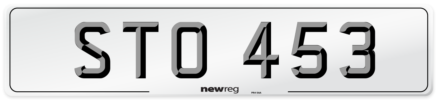 STO 453 Front Number Plate
