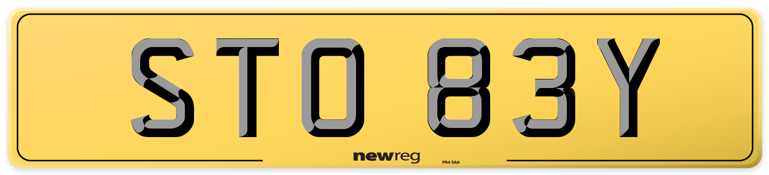 STO 83Y Rear Number Plate