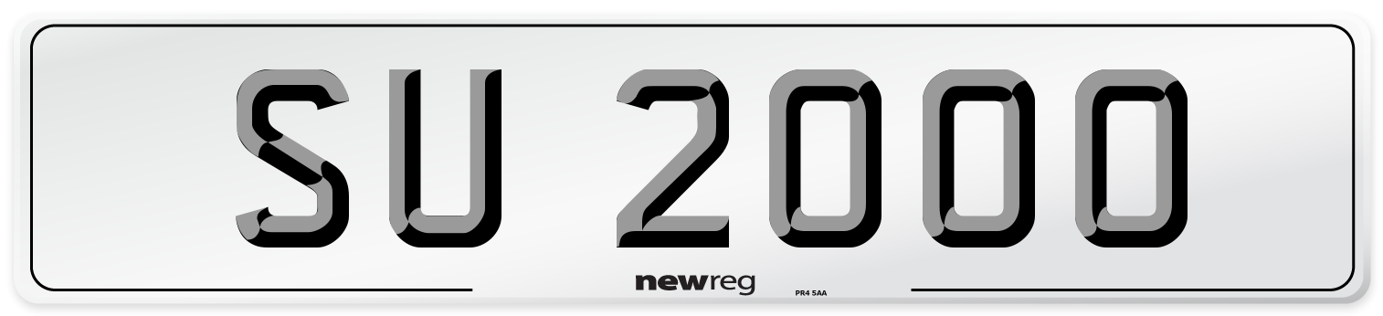 SU 2000 Front Number Plate