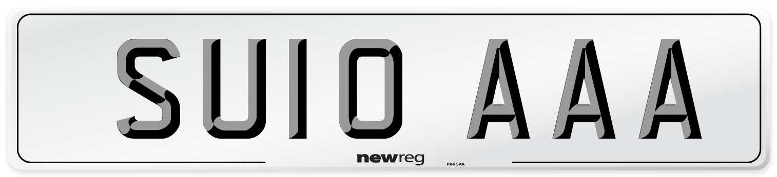 SU10 AAA Front Number Plate