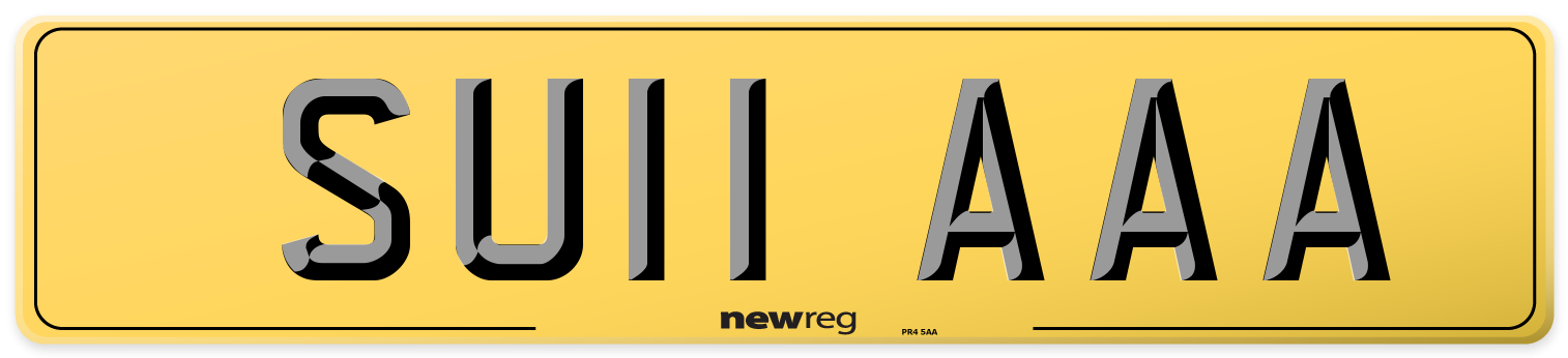 SU11 AAA Rear Number Plate