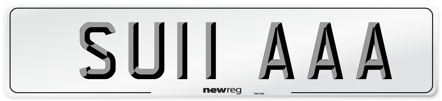 SU11 AAA Front Number Plate