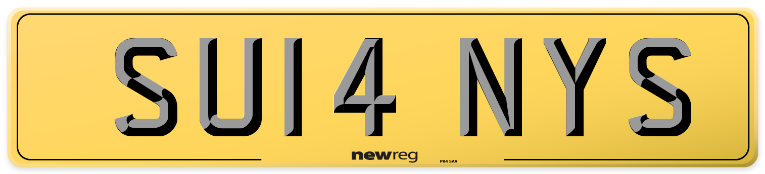 SU14 NYS Rear Number Plate