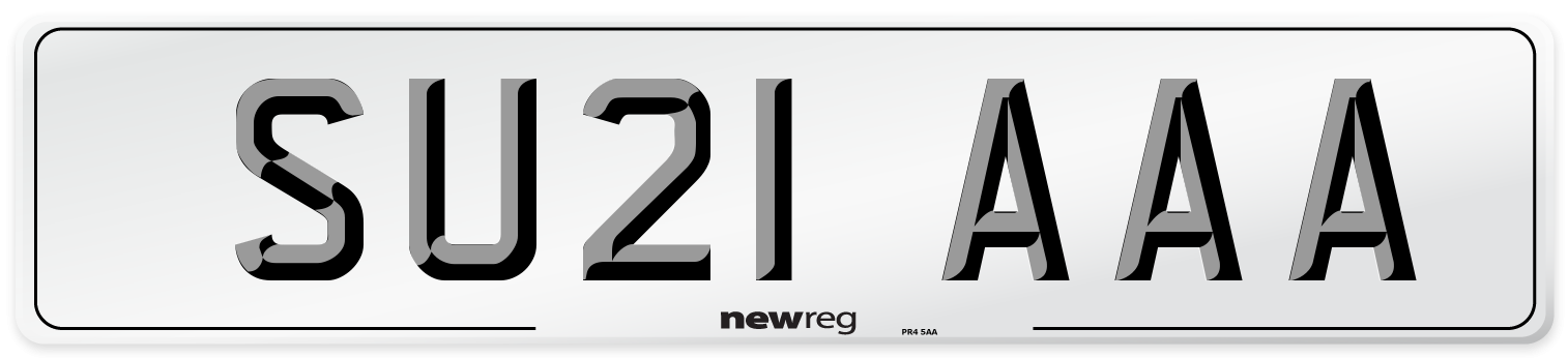 SU21 AAA Front Number Plate