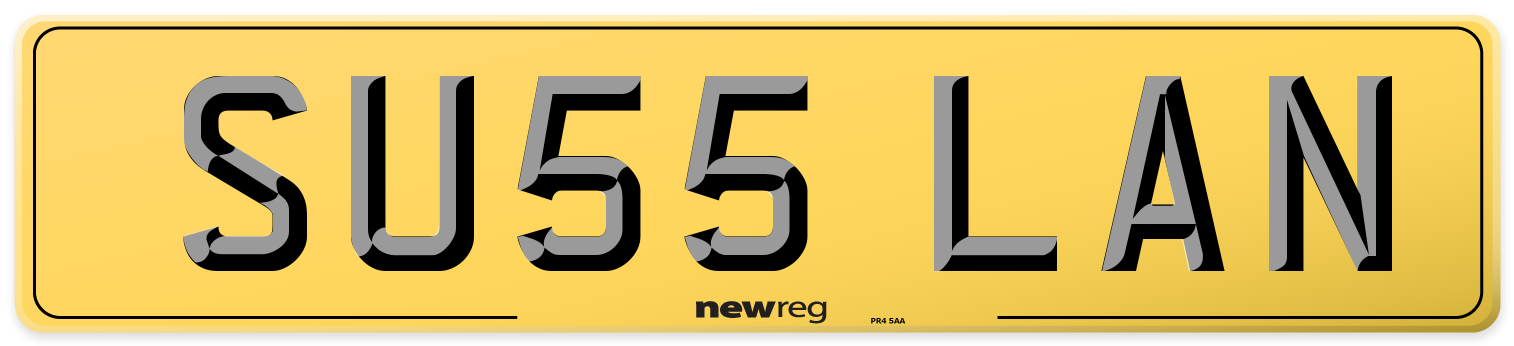 SU55 LAN Rear Number Plate