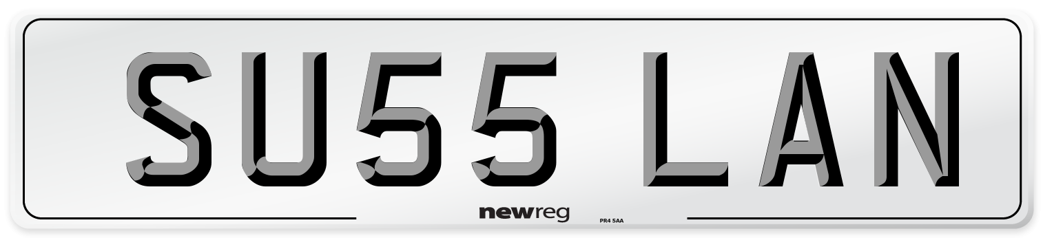 SU55 LAN Front Number Plate