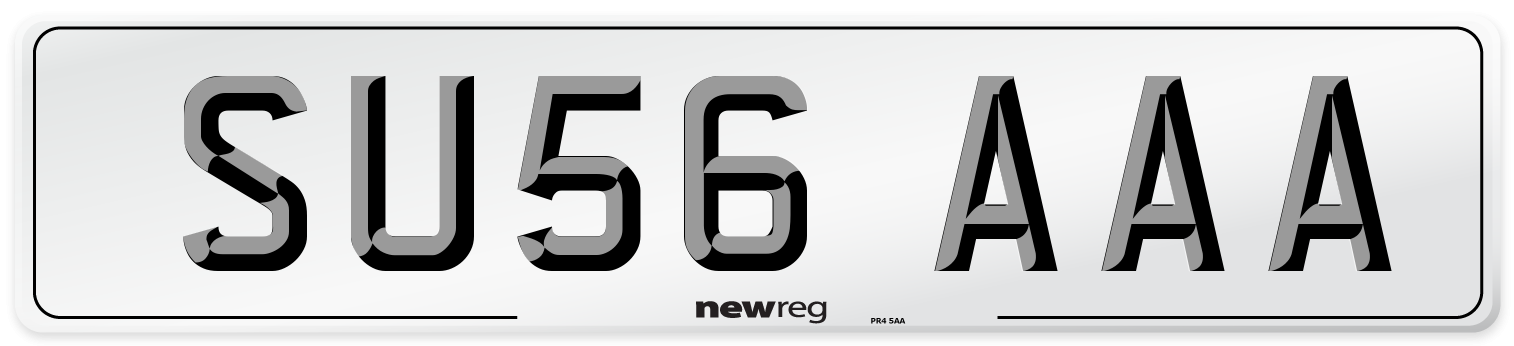 SU56 AAA Front Number Plate