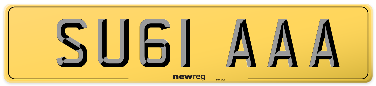 SU61 AAA Rear Number Plate