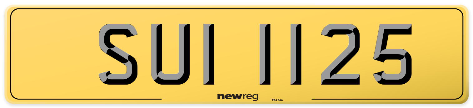 SUI 1125 Rear Number Plate