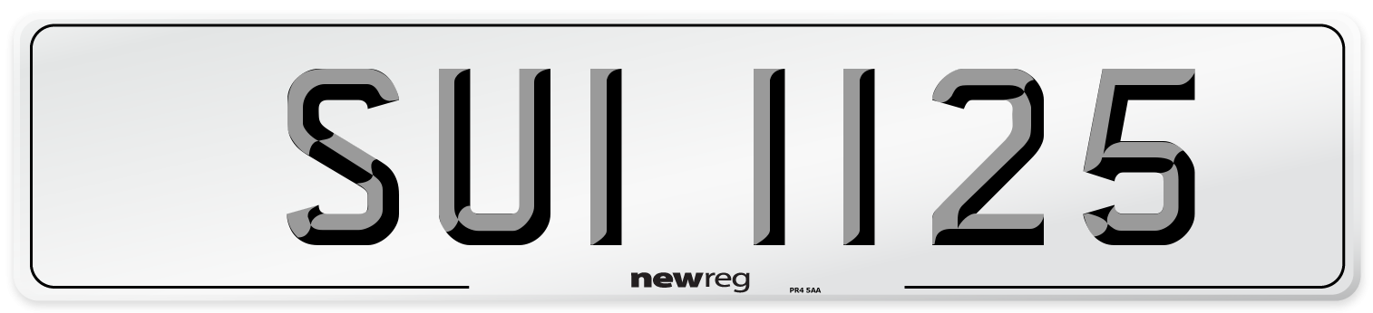 SUI 1125 Front Number Plate