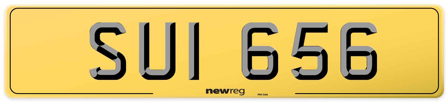 SUI 656 Rear Number Plate