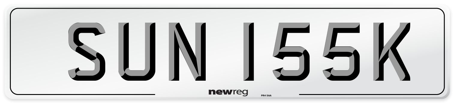 SUN 155K Front Number Plate