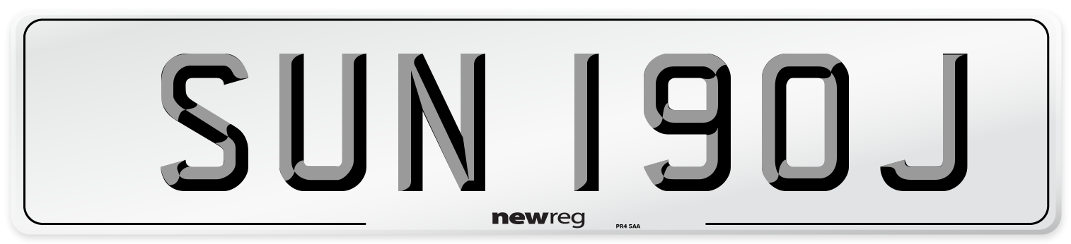 SUN 190J Front Number Plate