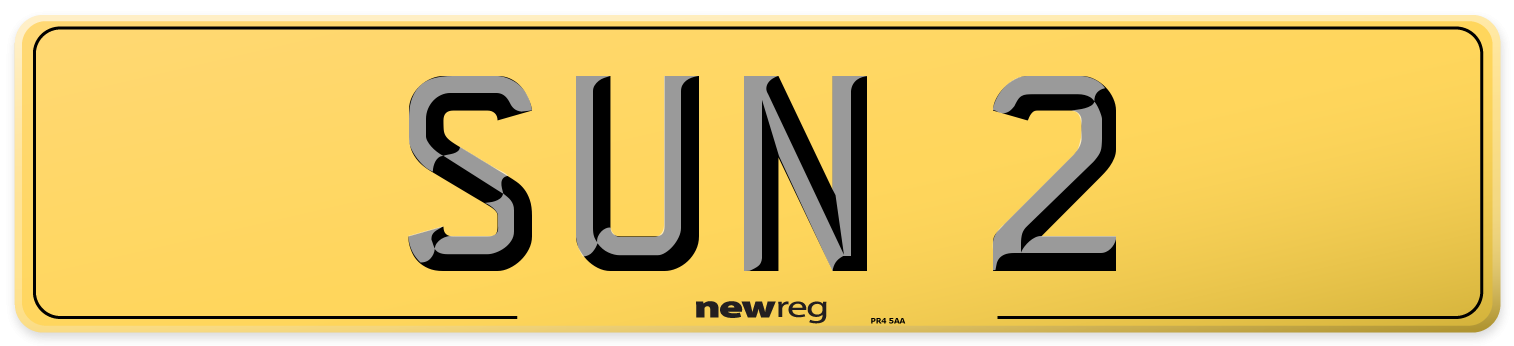 SUN 2 Rear Number Plate