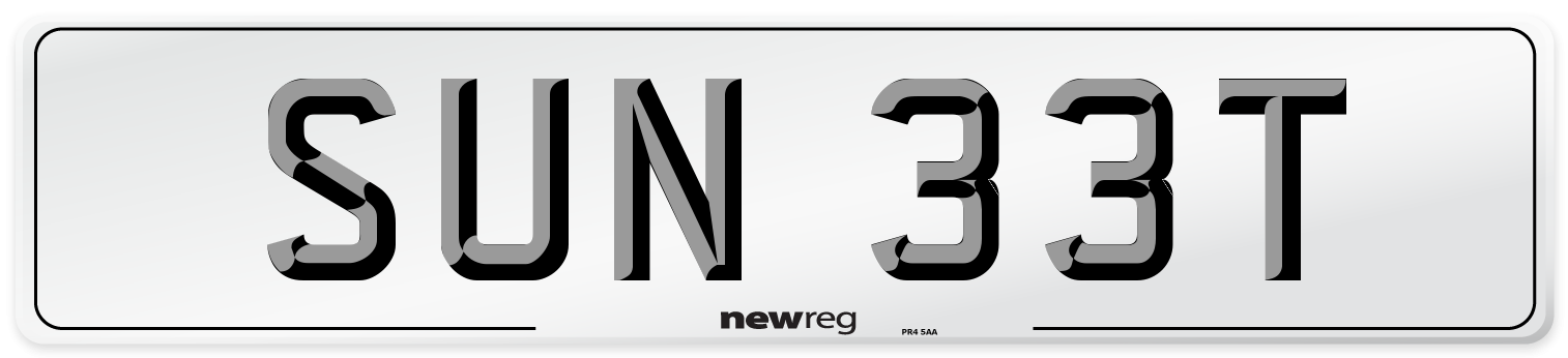 SUN 33T Front Number Plate