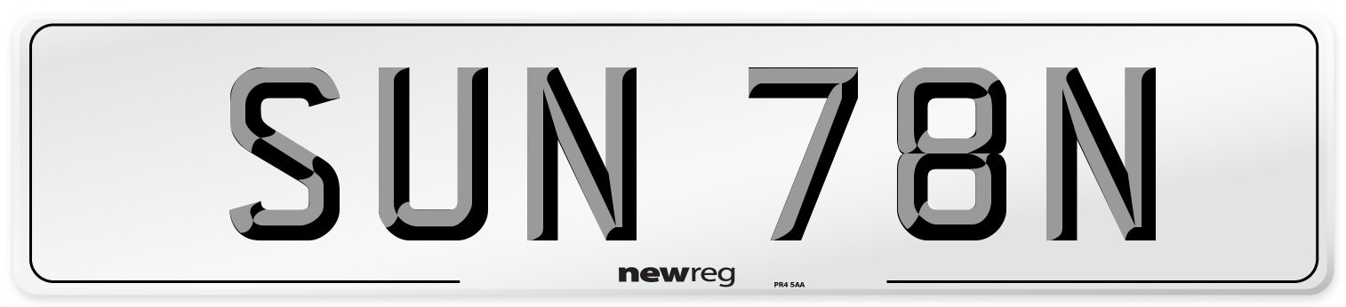 SUN 78N Front Number Plate
