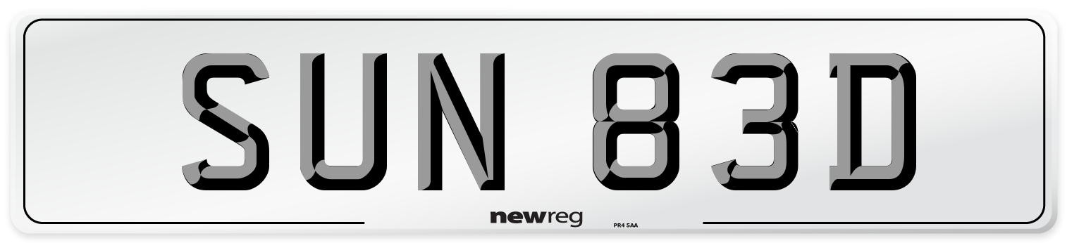 SUN 83D Front Number Plate
