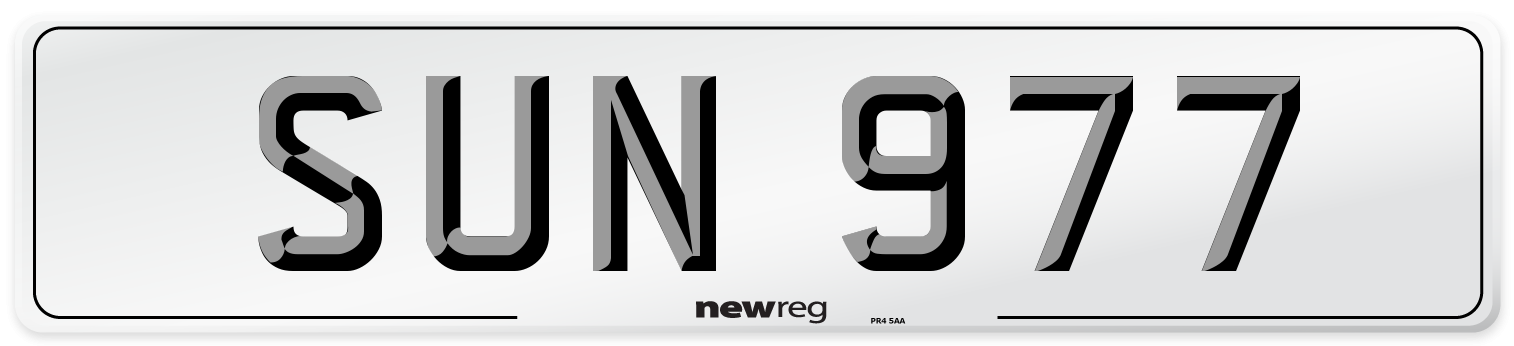 SUN 977 Front Number Plate