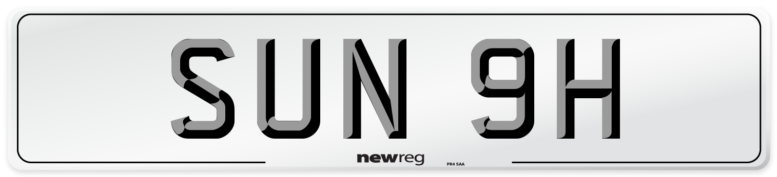 SUN 9H Front Number Plate