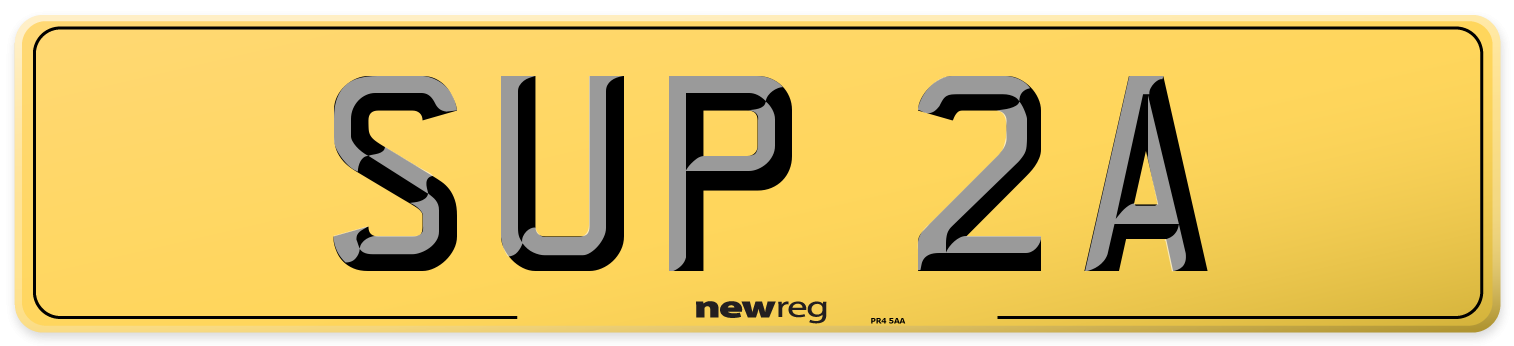 SUP 2A Rear Number Plate