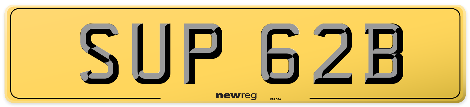 SUP 62B Rear Number Plate