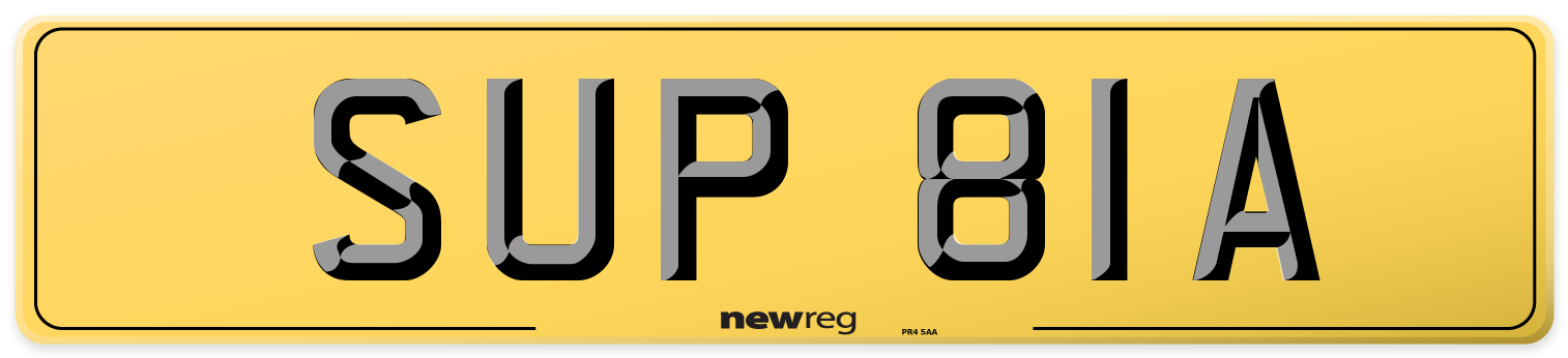 SUP 81A Rear Number Plate