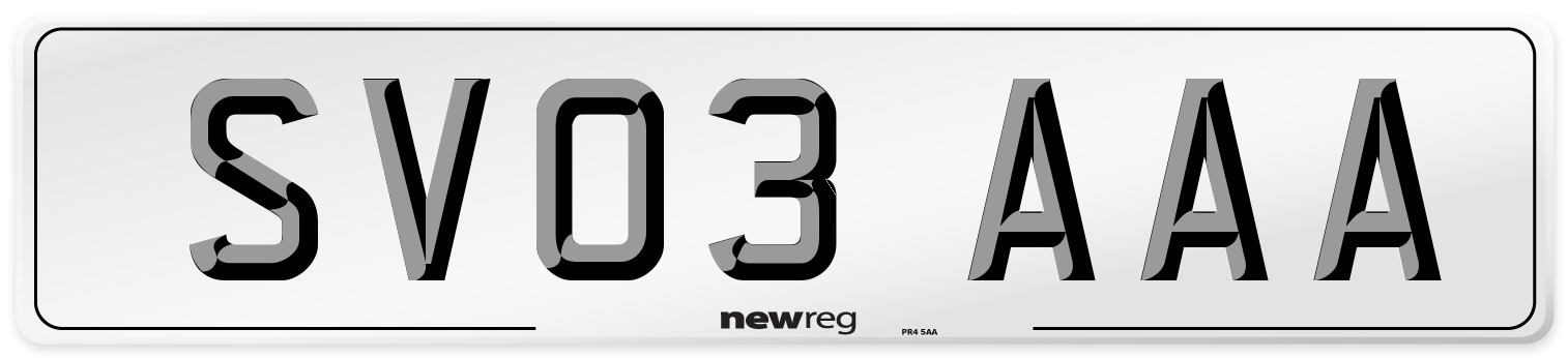 SV03 AAA Front Number Plate