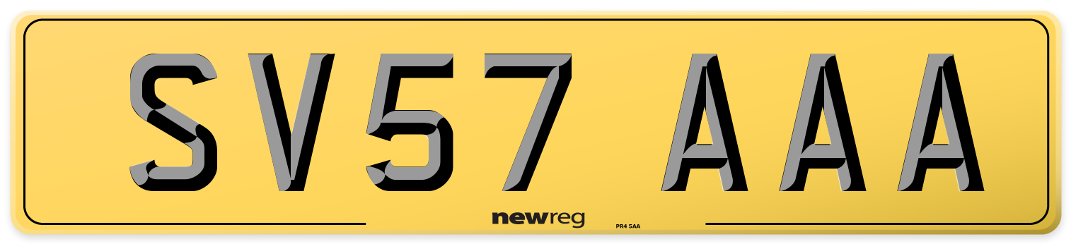 SV57 AAA Rear Number Plate
