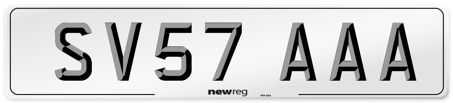 SV57 AAA Front Number Plate