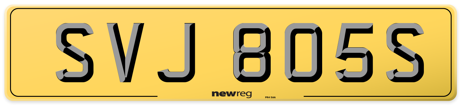 SVJ 805S Rear Number Plate