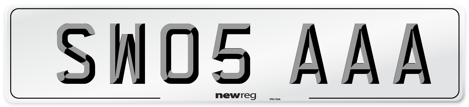 SW05 AAA Front Number Plate